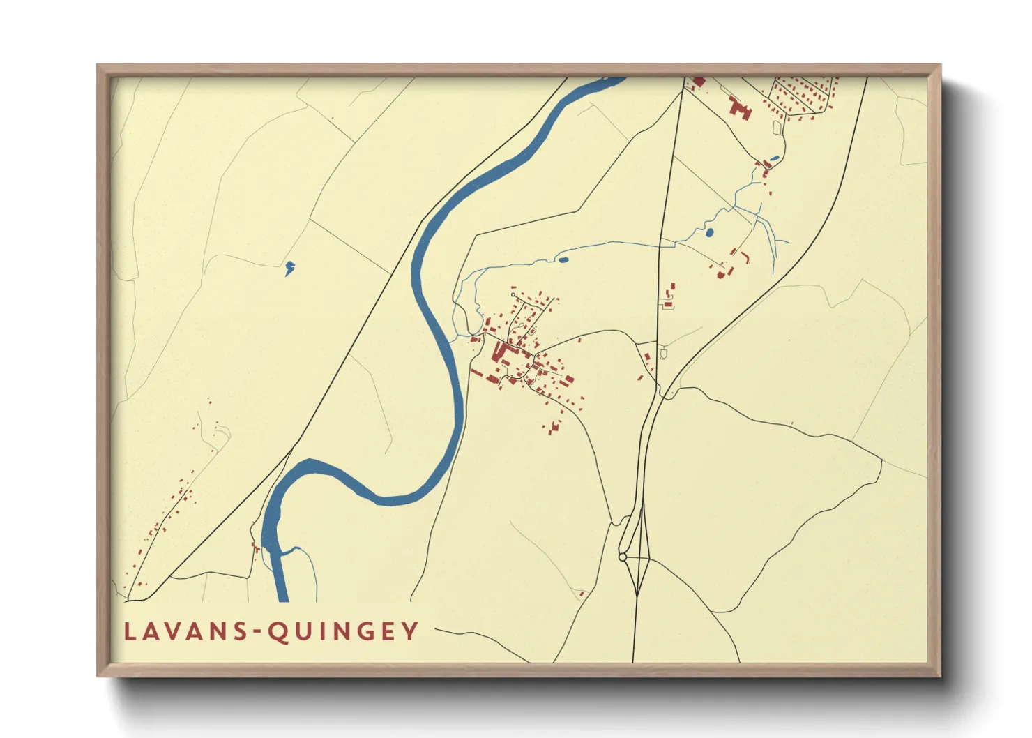 Une affiche de carte sur Lavans-Quingey