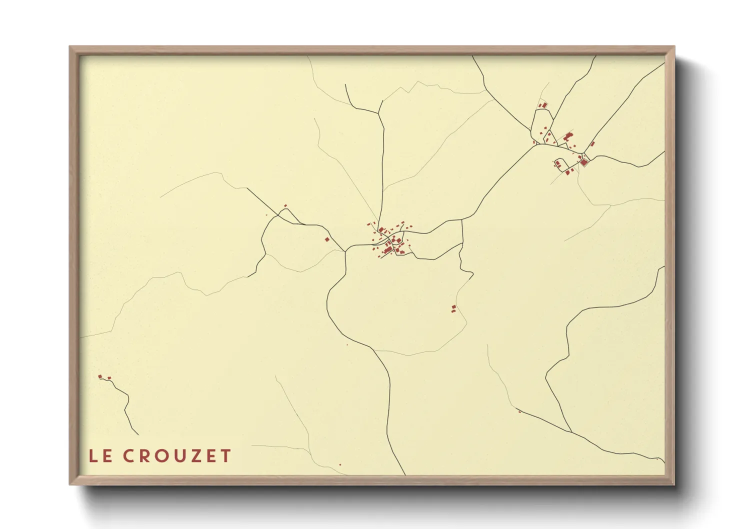 Une affiche de carte sur Le Crouzet