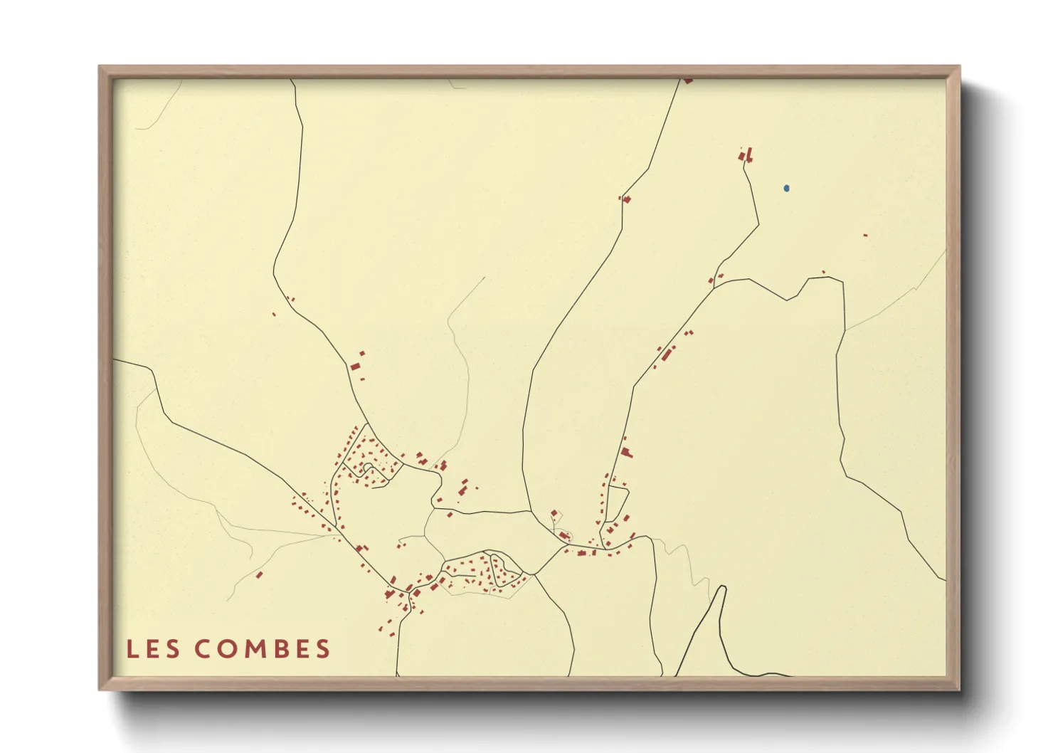 Une affiche de carte sur Les Combes