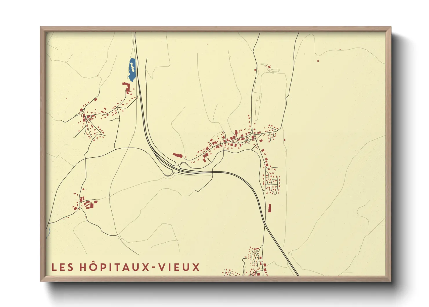 Une affiche de carte sur Les Hôpitaux-Vieux