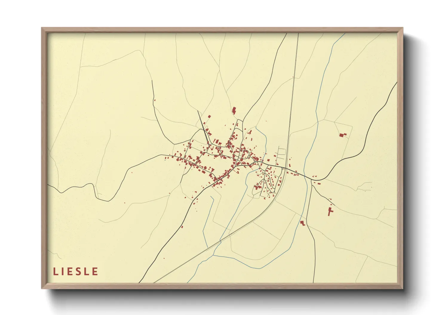 Une affiche de carte sur Liesle