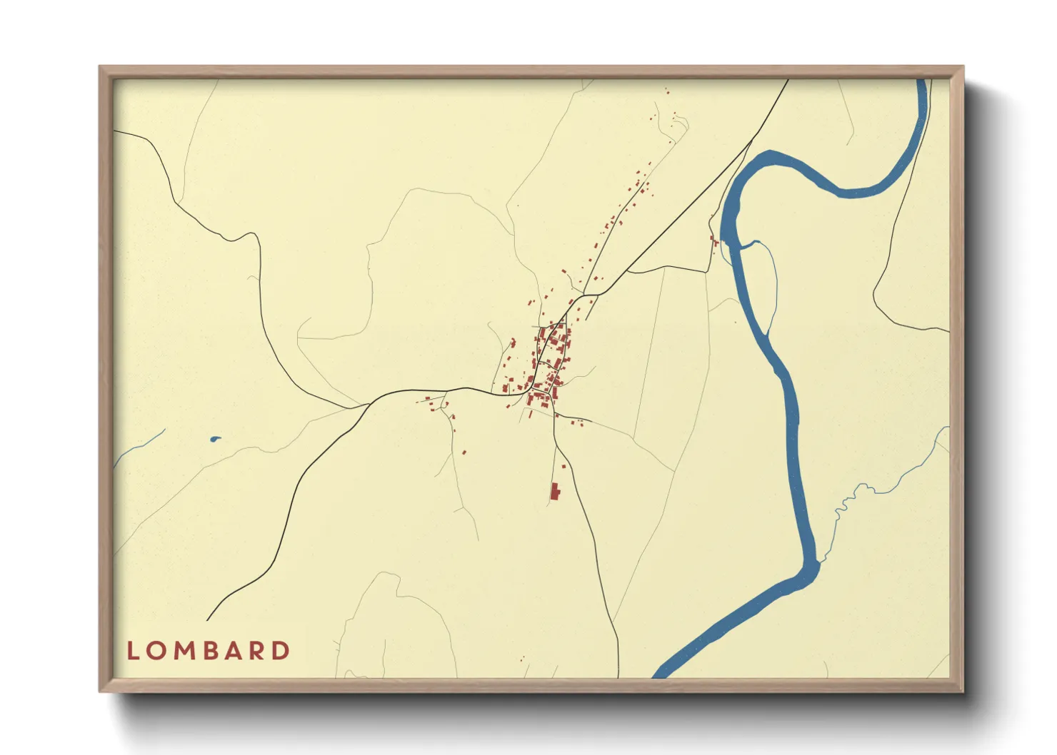 Une affiche de carte sur Lombard
