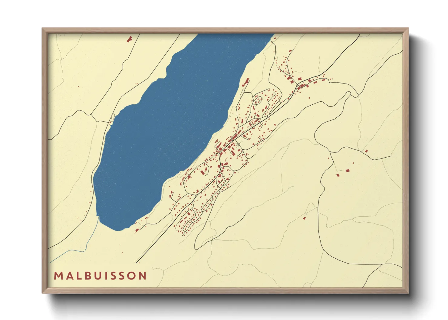 Une affiche de carte sur Malbuisson