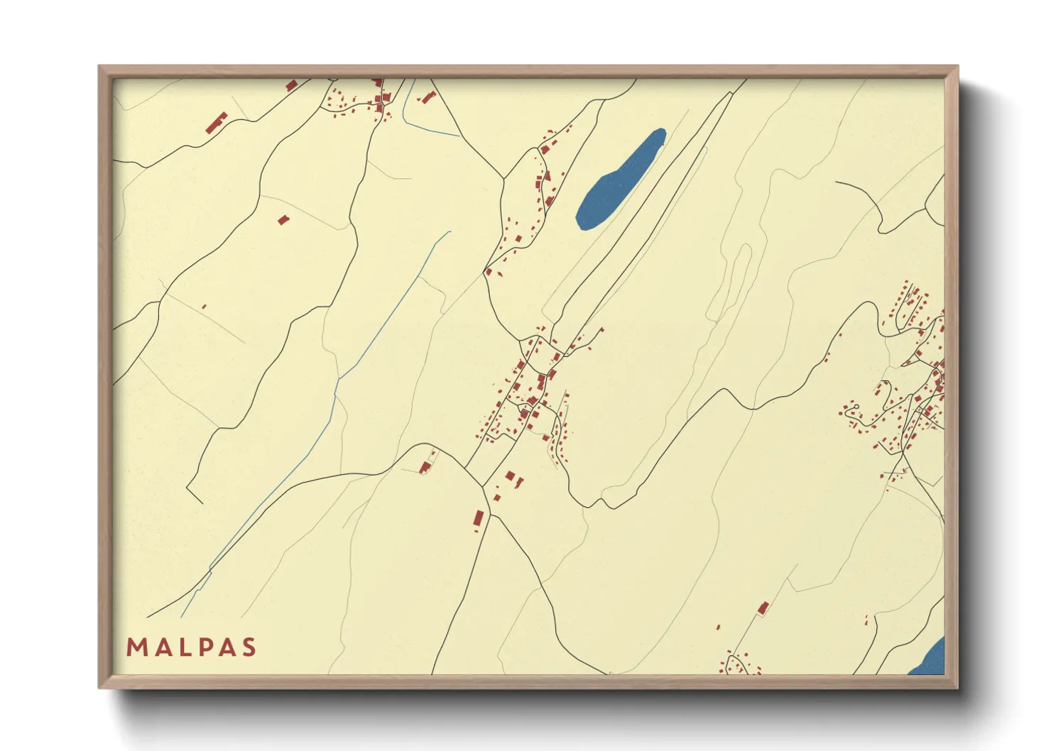 Une affiche de carte sur Malpas