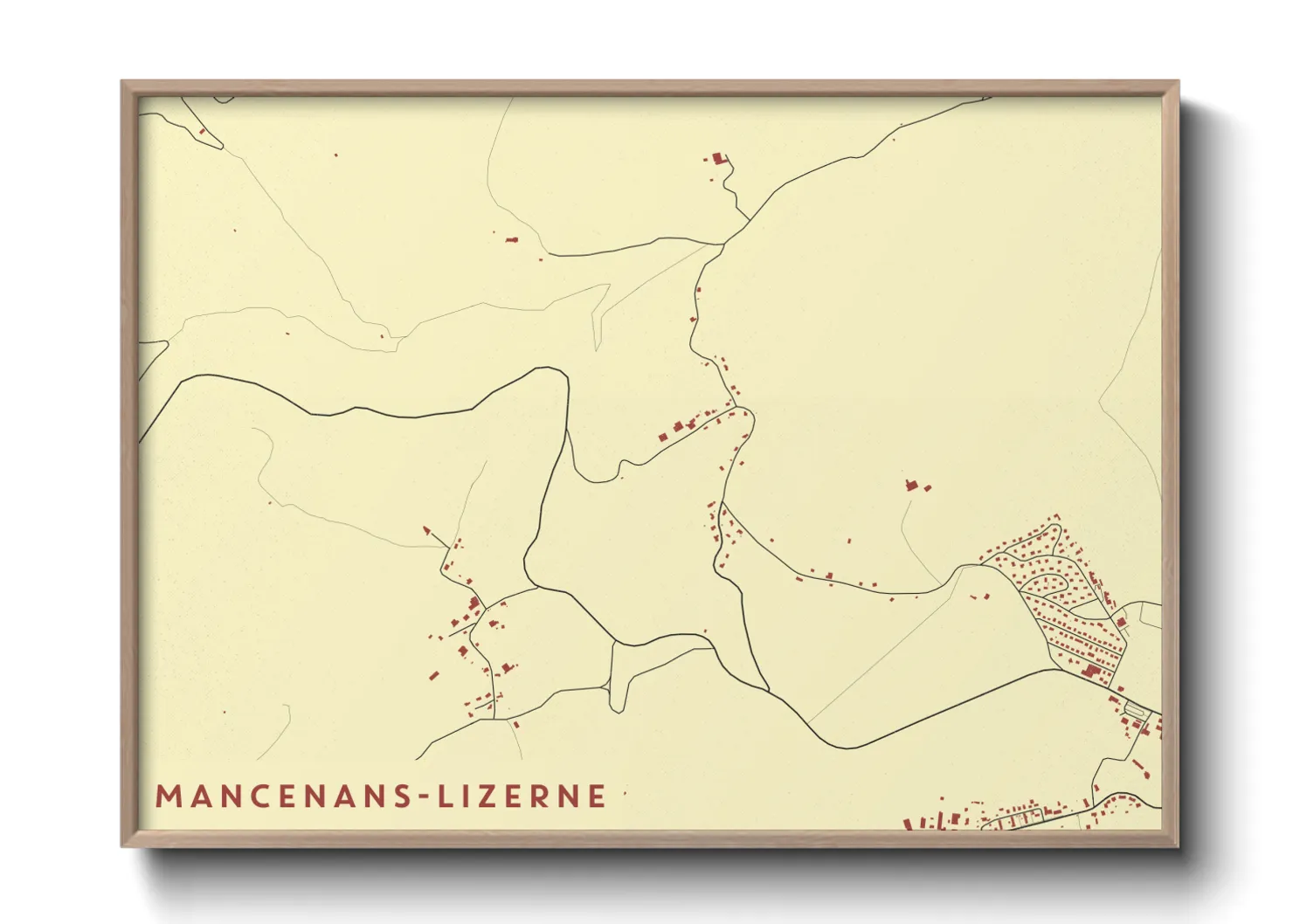 Une affiche de carte sur Mancenans-Lizerne