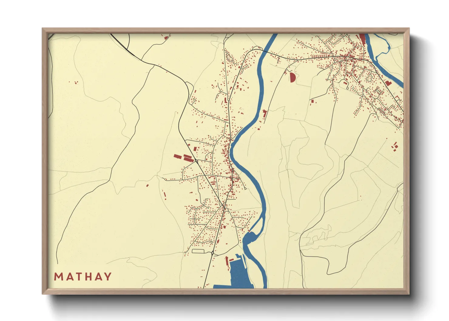 Une affiche de carte sur Mathay