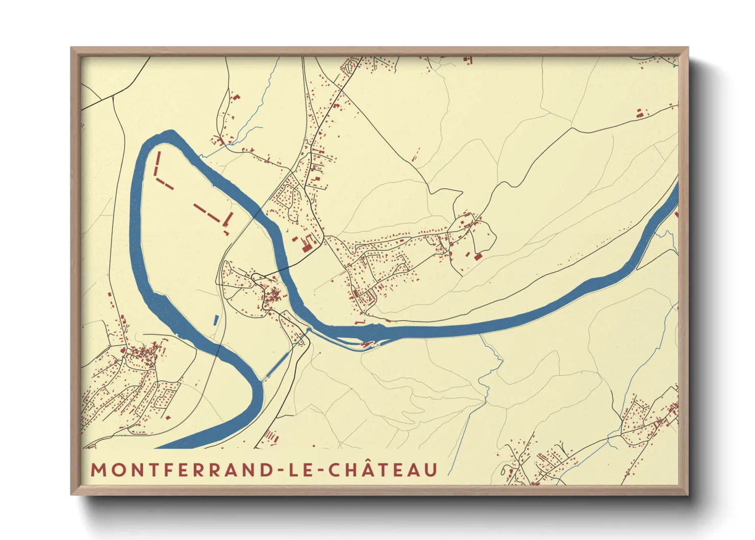Une affiche de carte sur Montferrand-le-Château