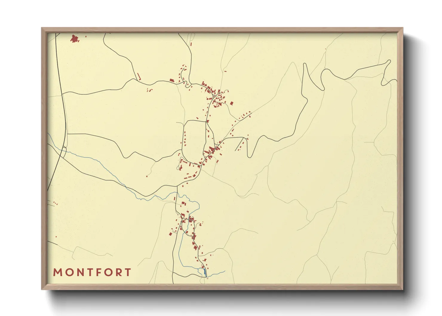 Une affiche de carte sur Montfort