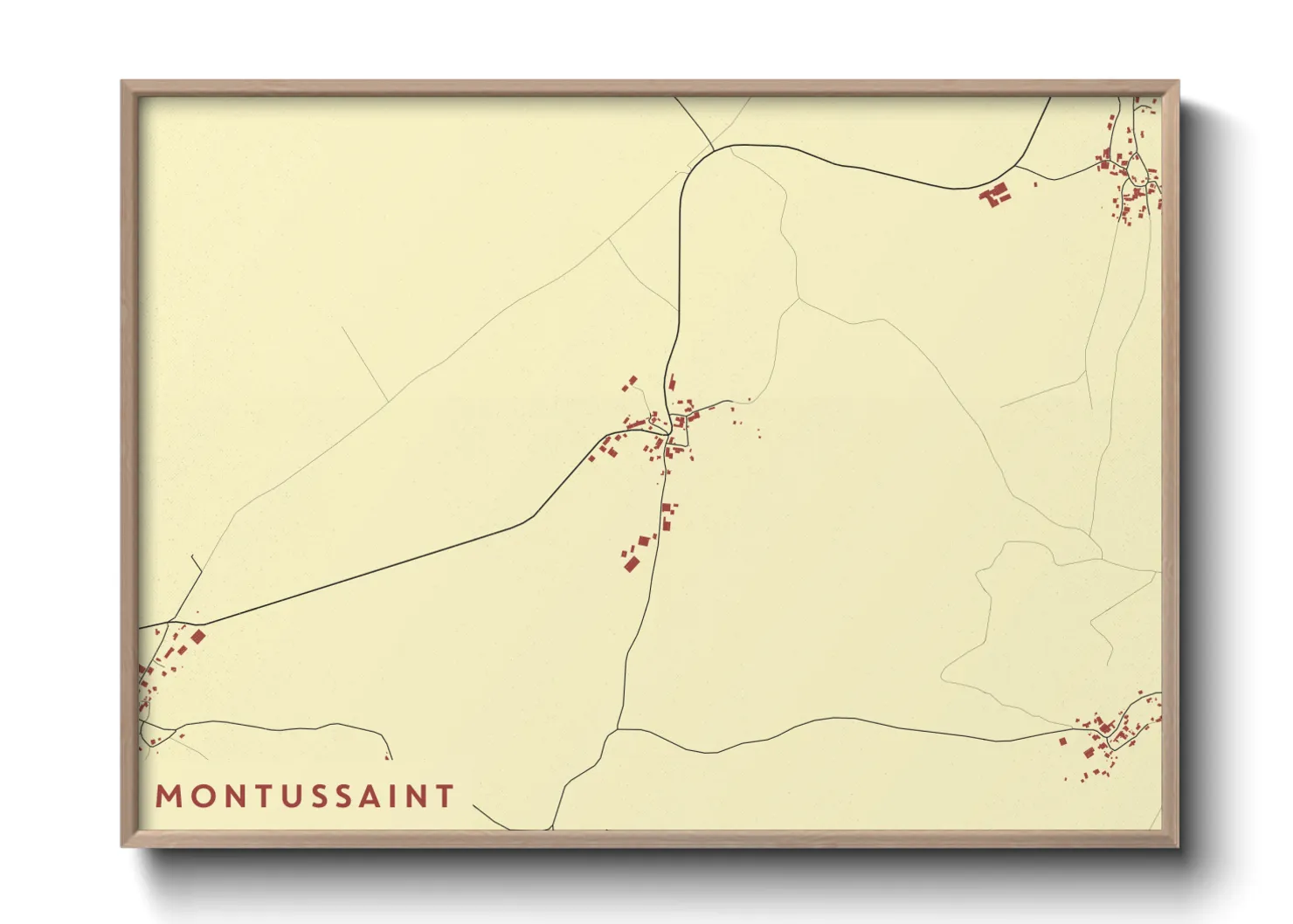 Une affiche de carte sur Montussaint