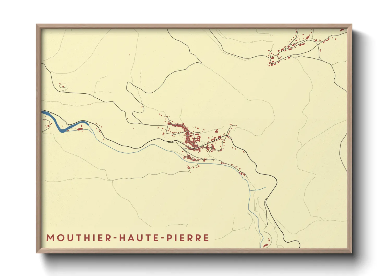 Une affiche de carte sur Mouthier-Haute-Pierre