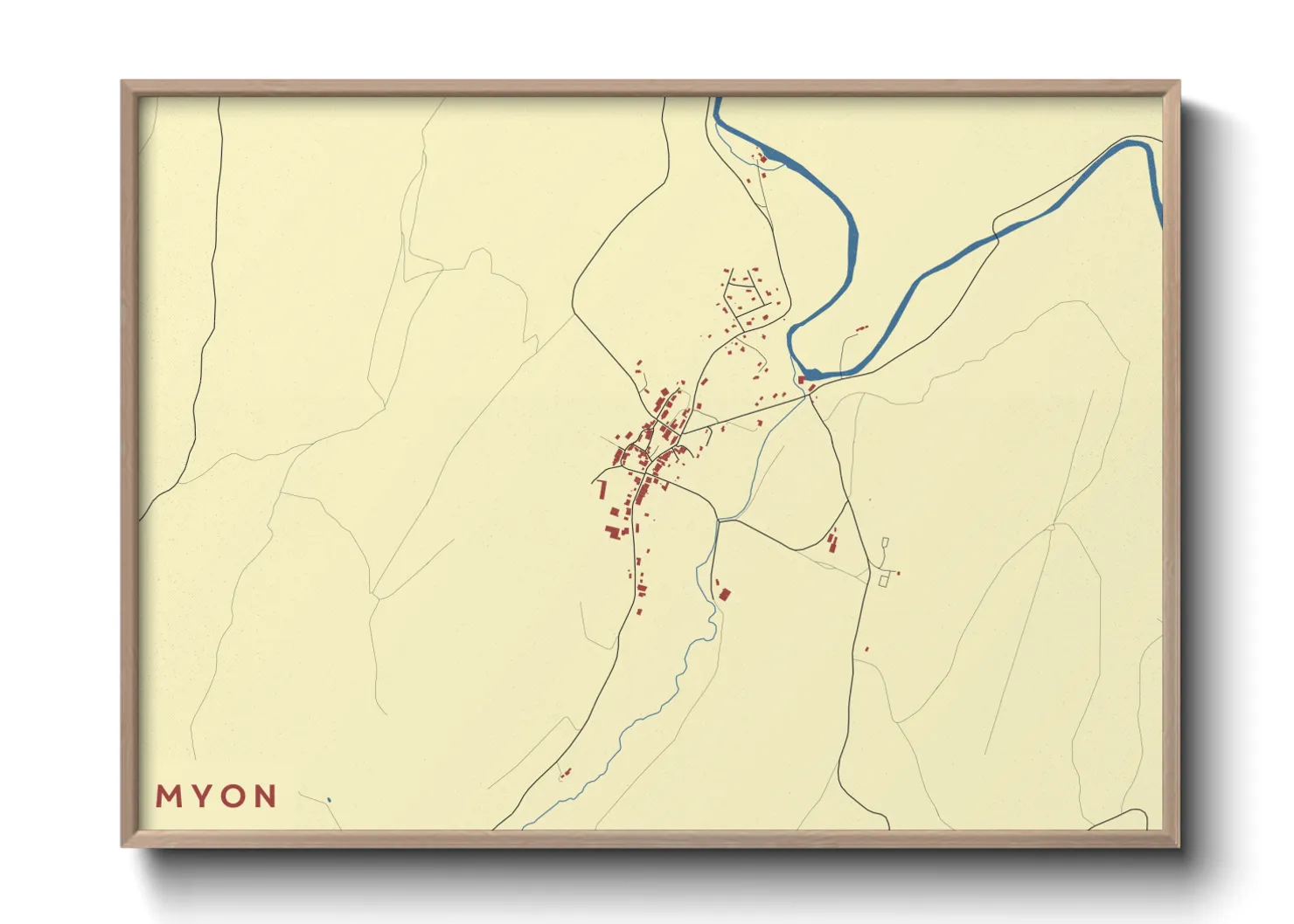 Une affiche de carte sur Myon