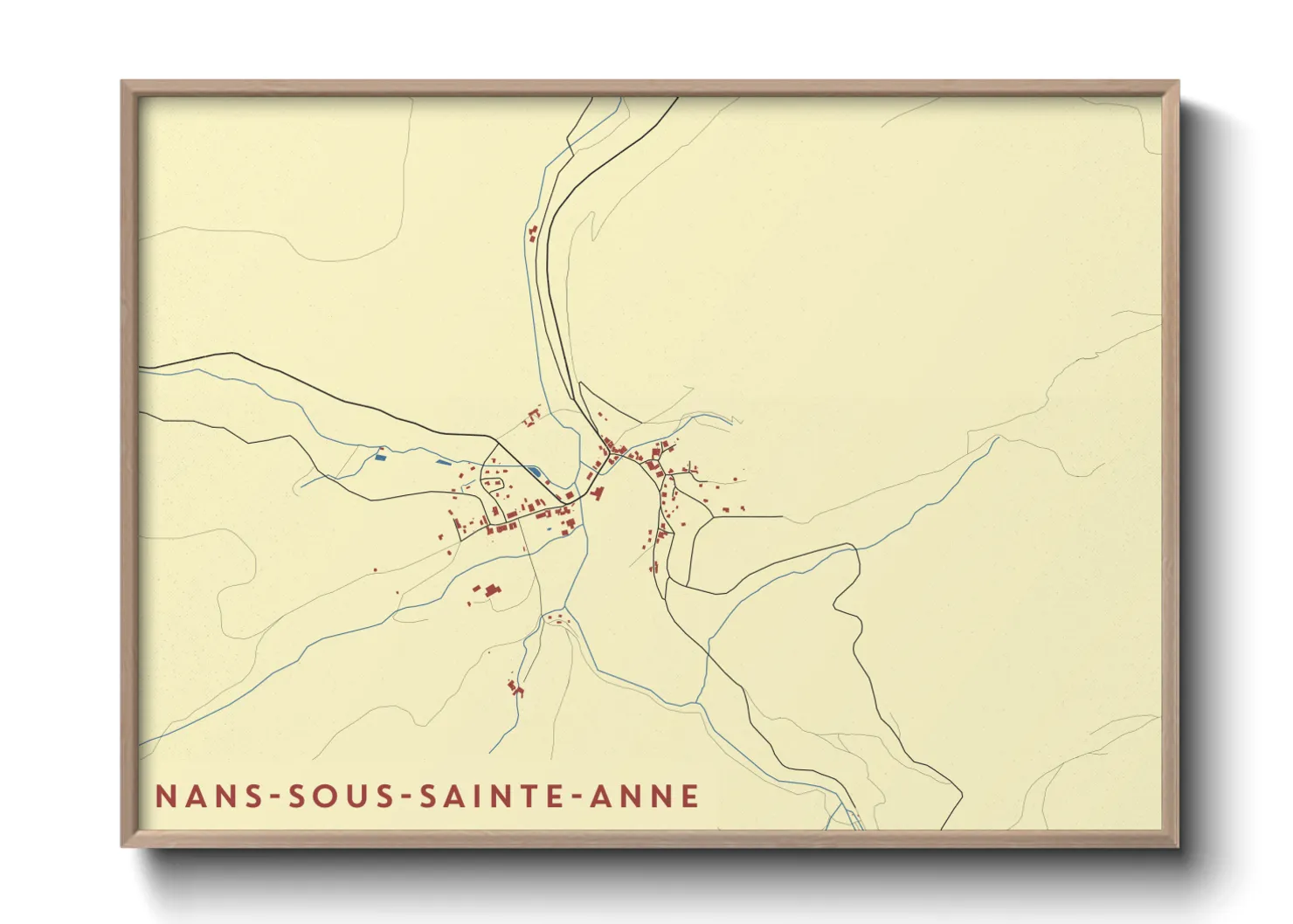 Une affiche de carte sur Nans-sous-Sainte-Anne