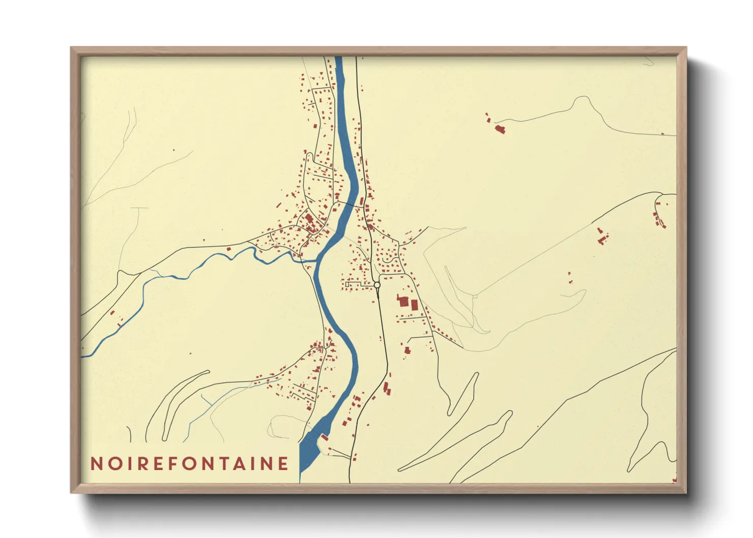 Une affiche de carte sur Noirefontaine
