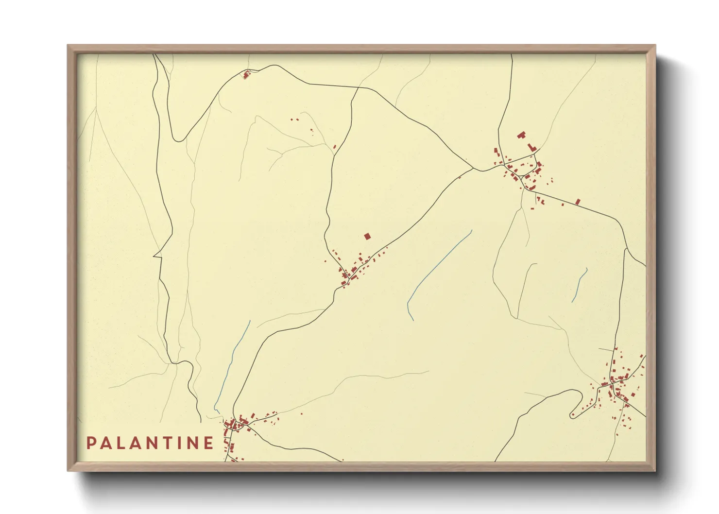 Une affiche de carte sur Palantine