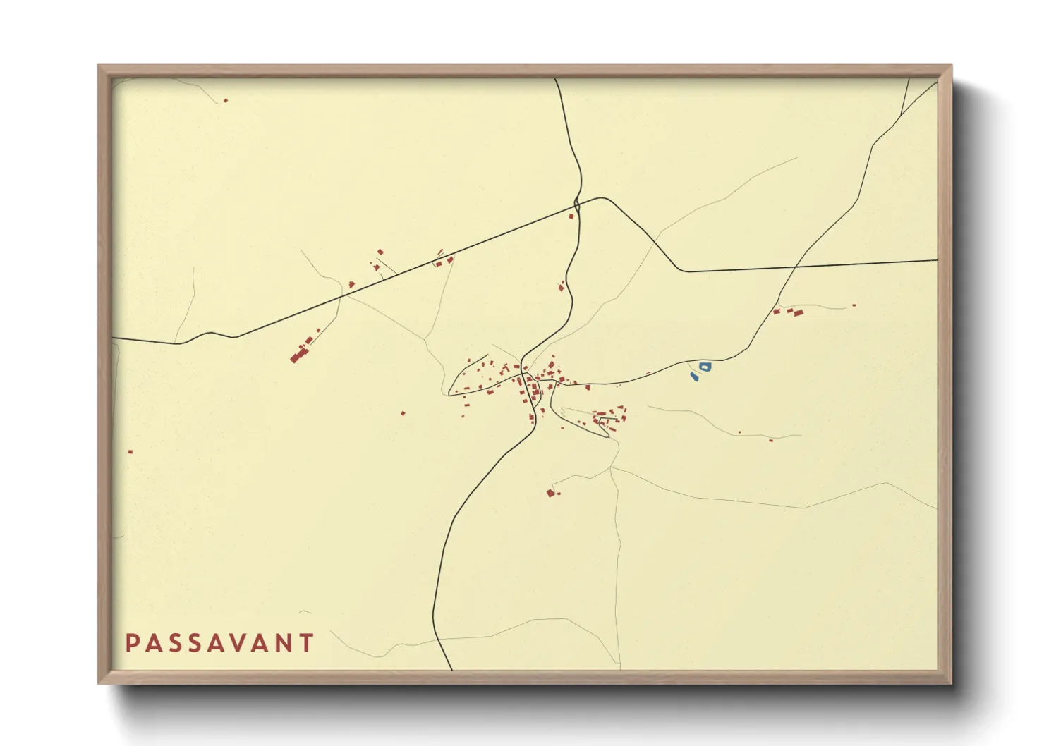 Une affiche de carte sur Passavant