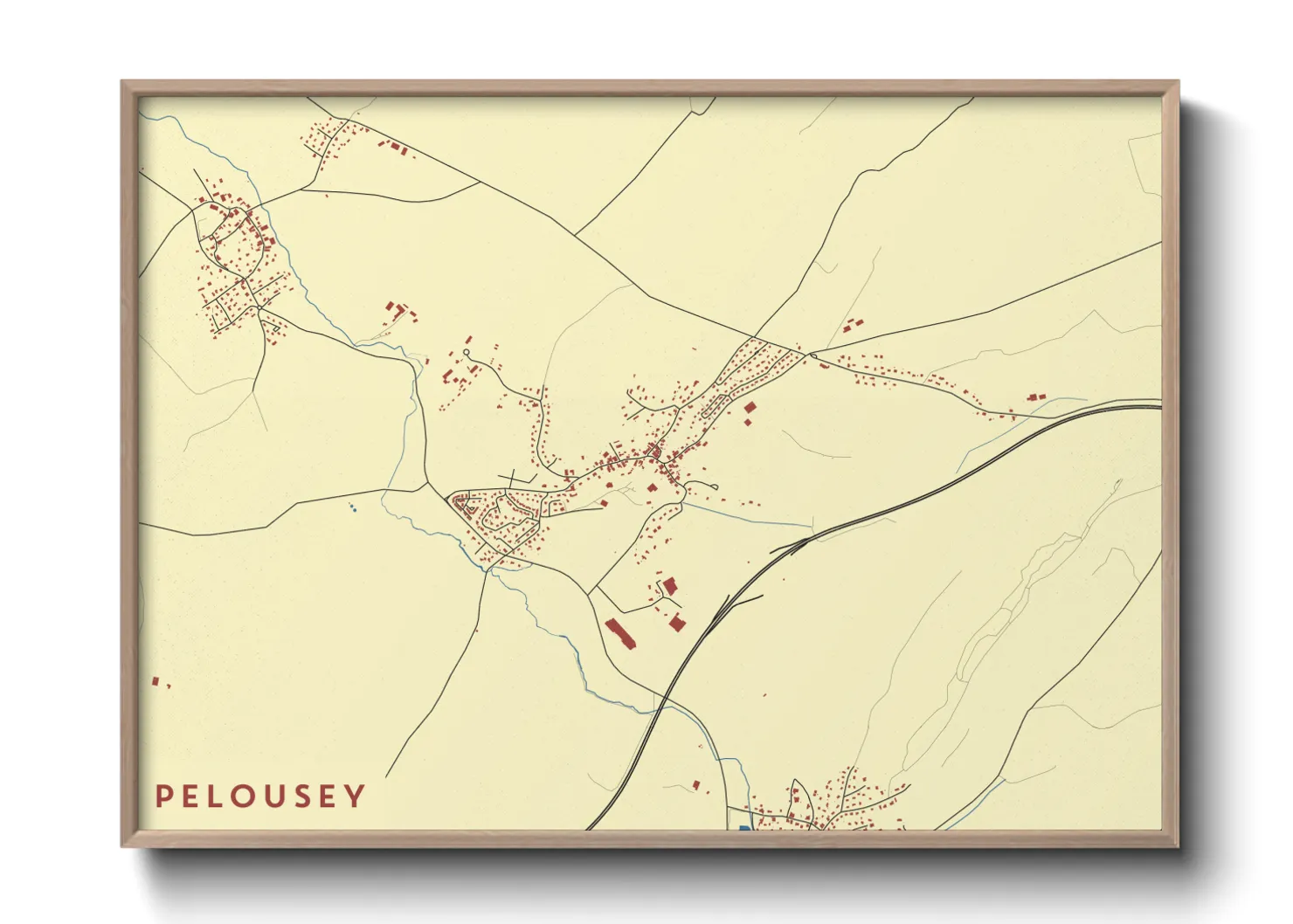 Une affiche de carte sur Pelousey