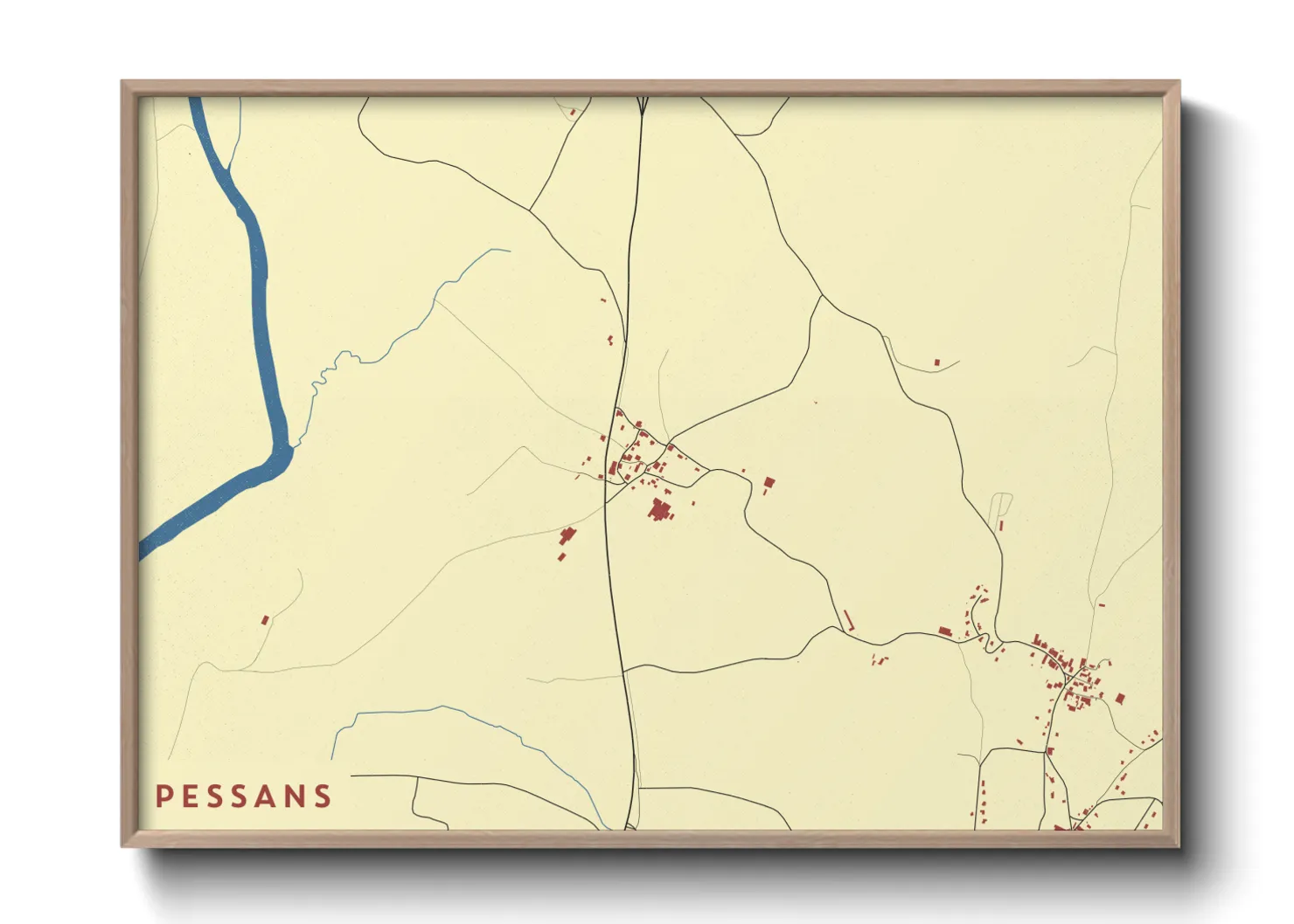 Une affiche de carte sur Pessans