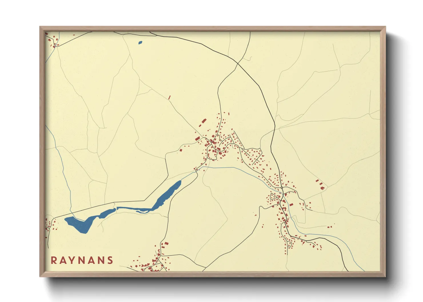 Une affiche de carte sur Raynans