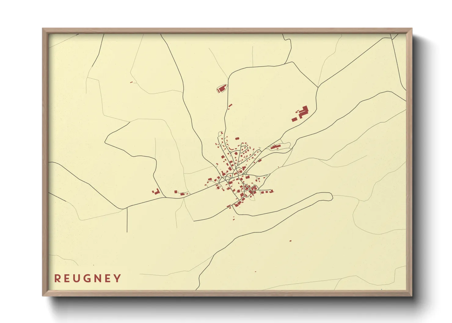 Une affiche de carte sur Reugney