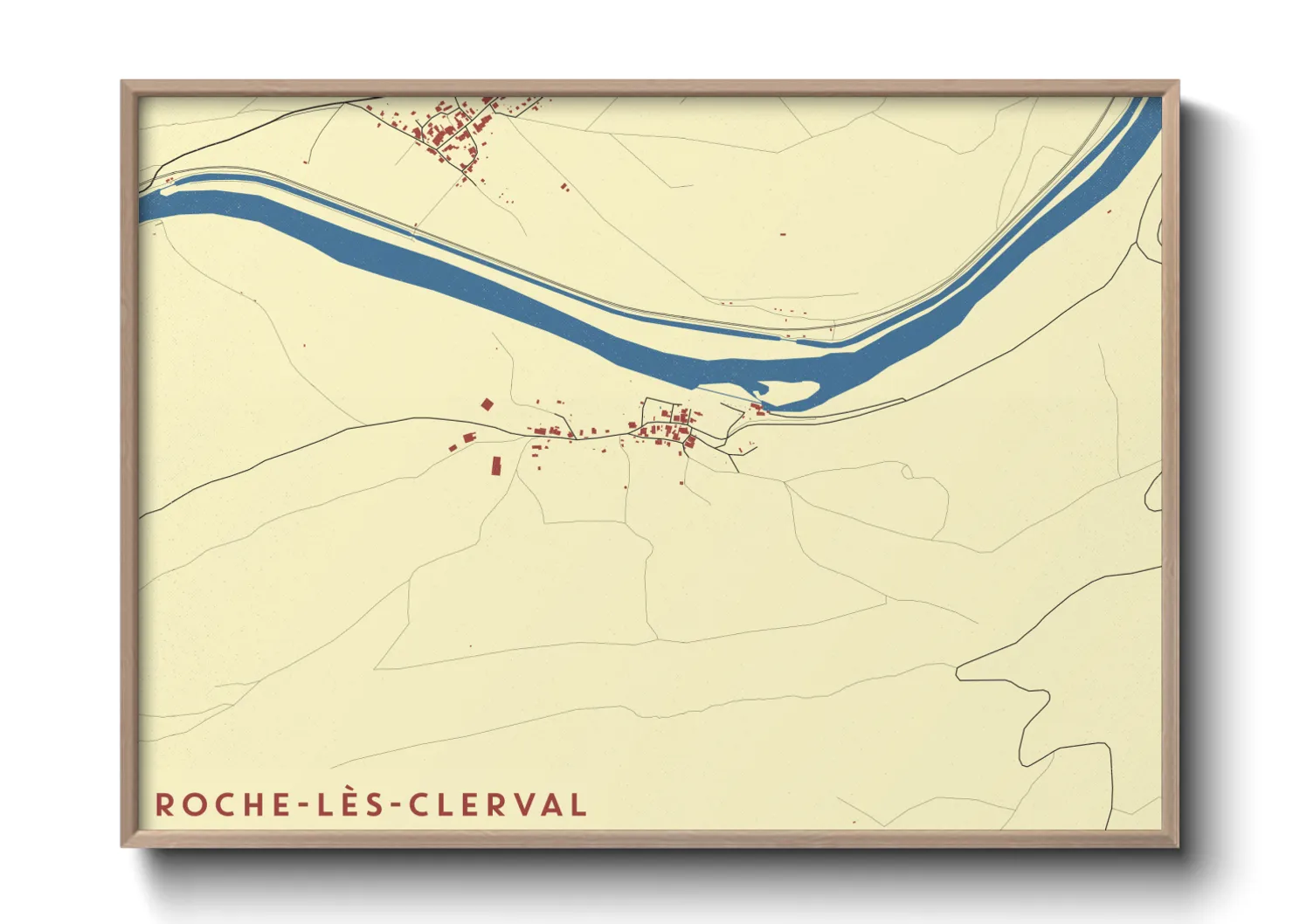 Une affiche de carte sur Roche-lès-Clerval