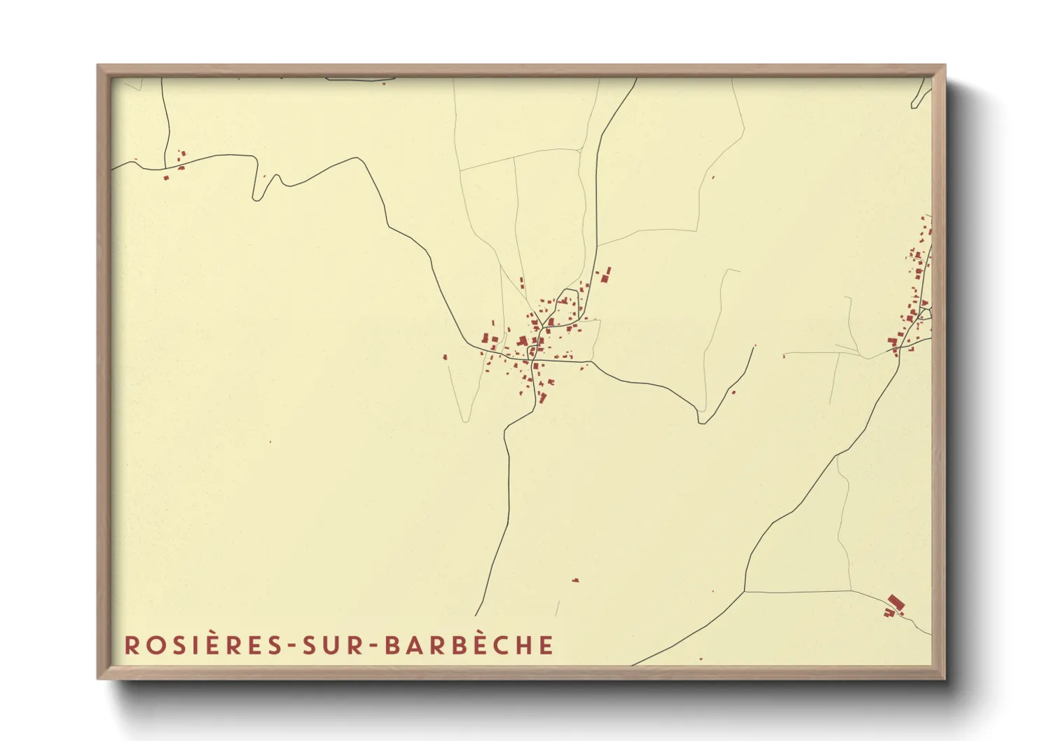 Une affiche de carte sur Rosières-sur-Barbèche