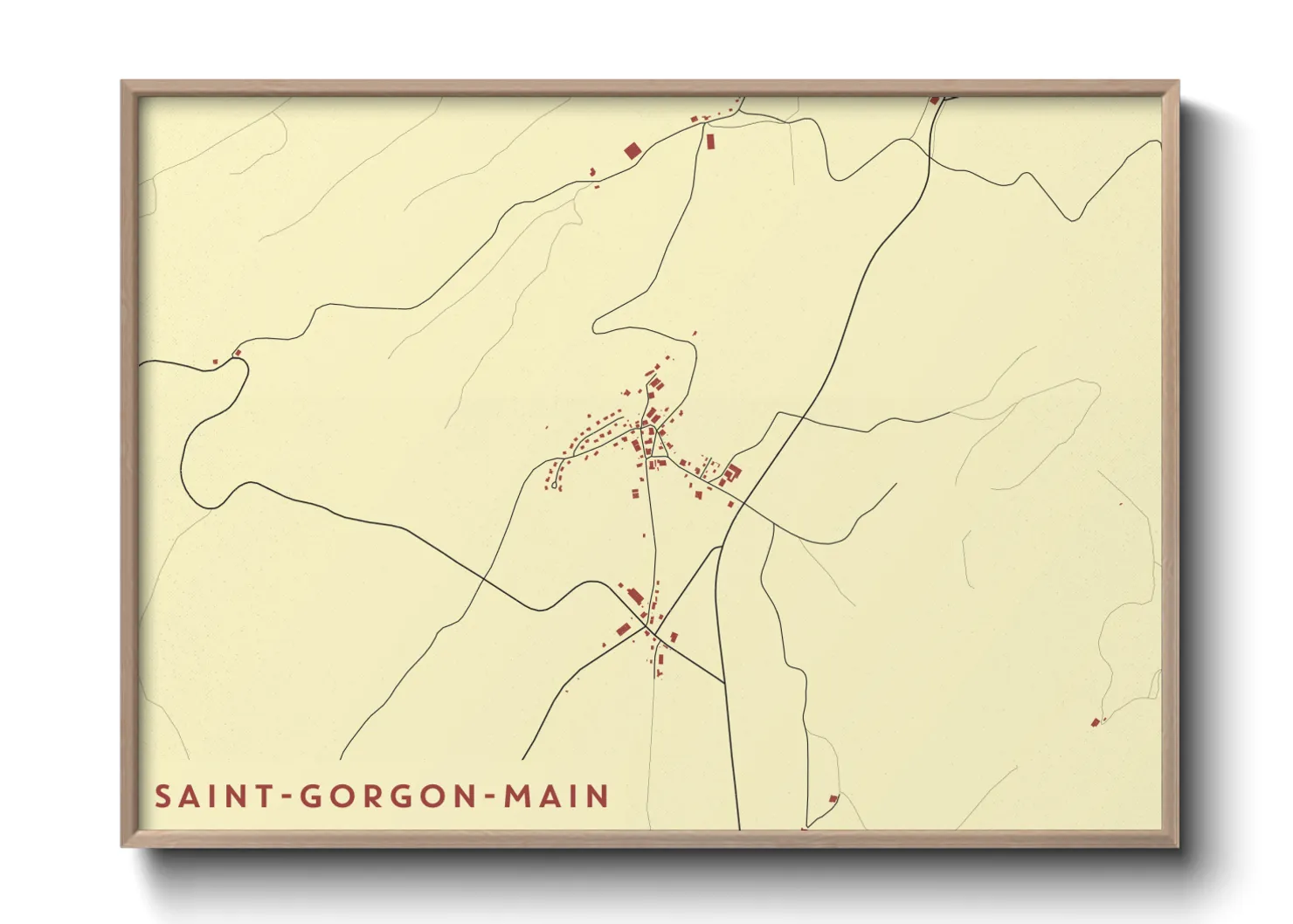 Une affiche de carte sur Saint-Gorgon-Main