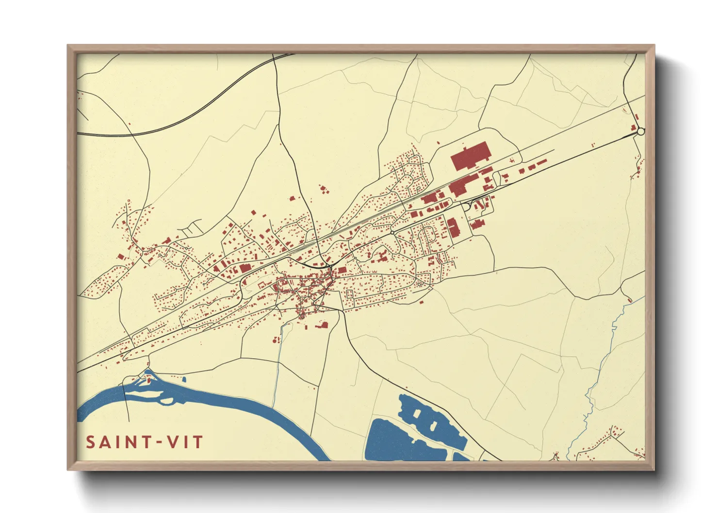 Une affiche de carte sur Saint-Vit