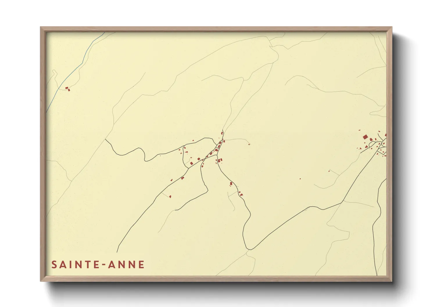 Une affiche de carte sur Sainte-Anne
