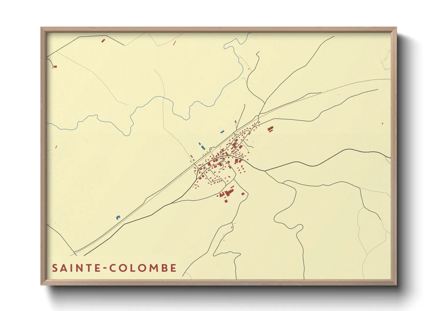 Une affiche de carte sur Sainte-Colombe
