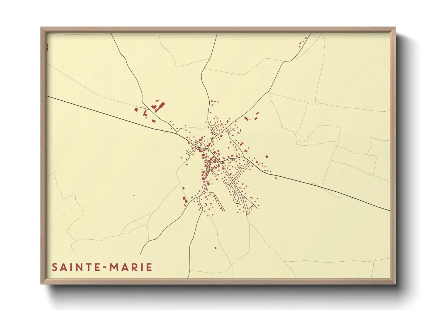 Une affiche de carte sur Sainte-Marie