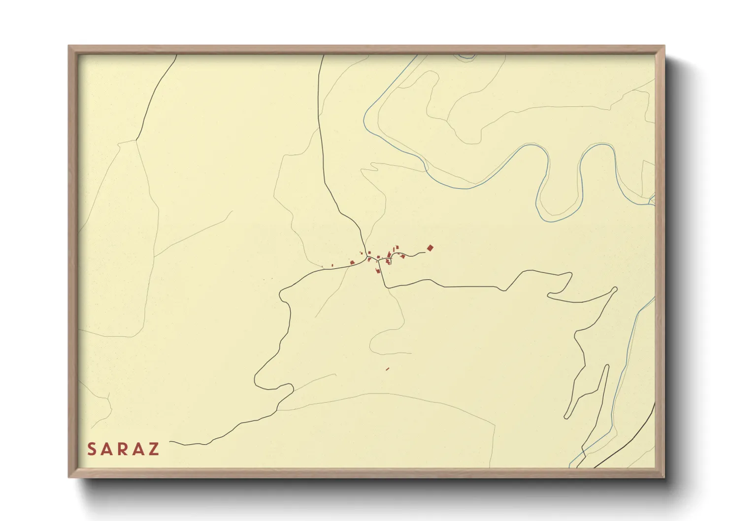 Une affiche de carte sur Saraz