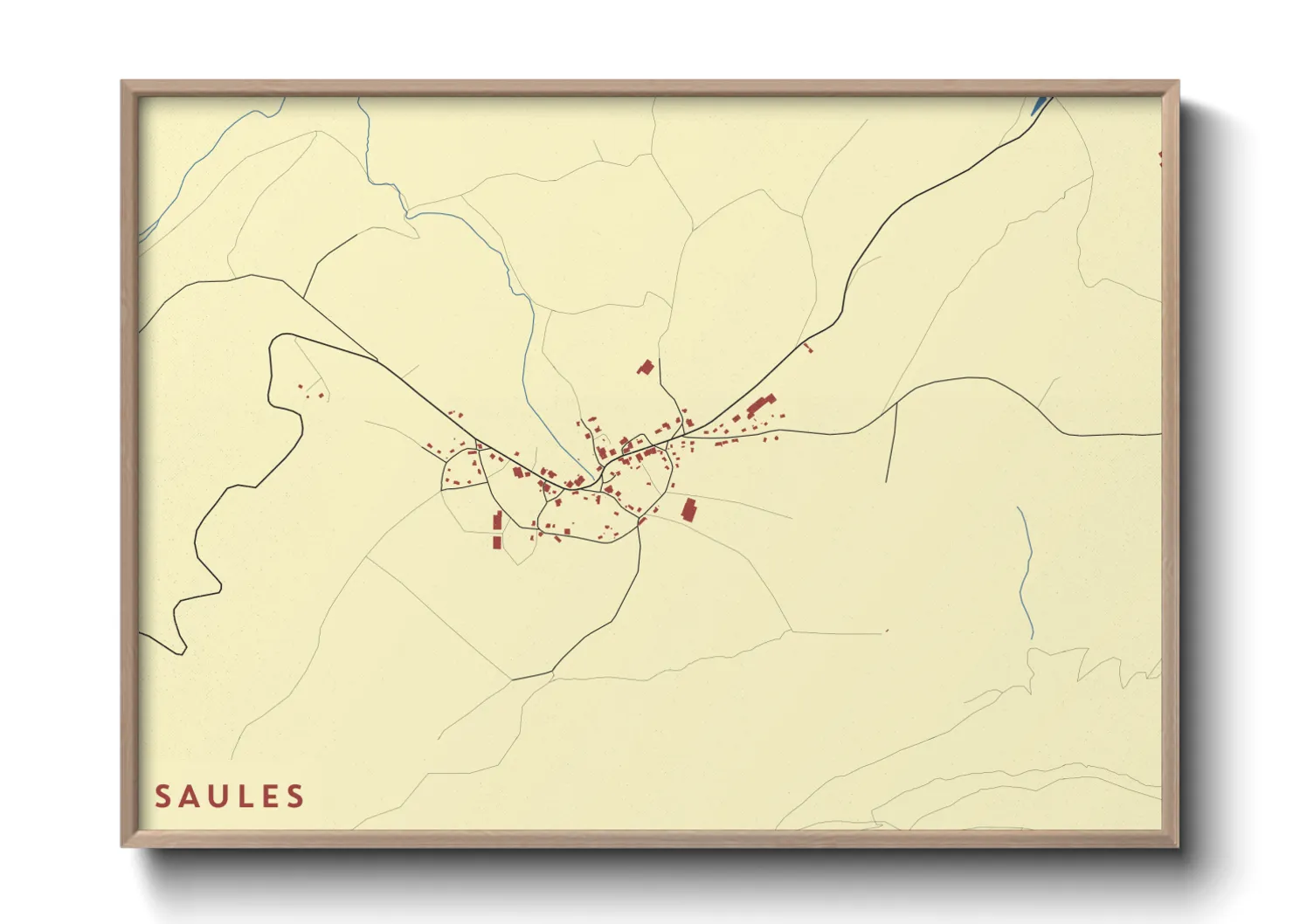 Une affiche de carte sur Saules