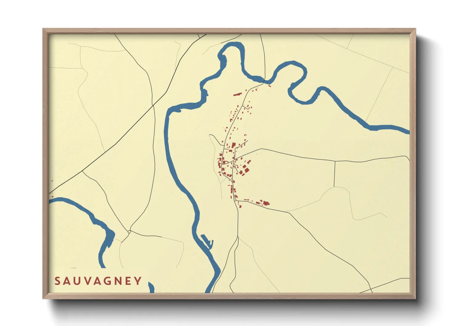 Une affiche de carte sur Sauvagney