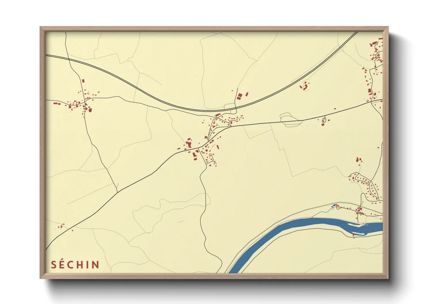 Une affiche de carte sur Séchin