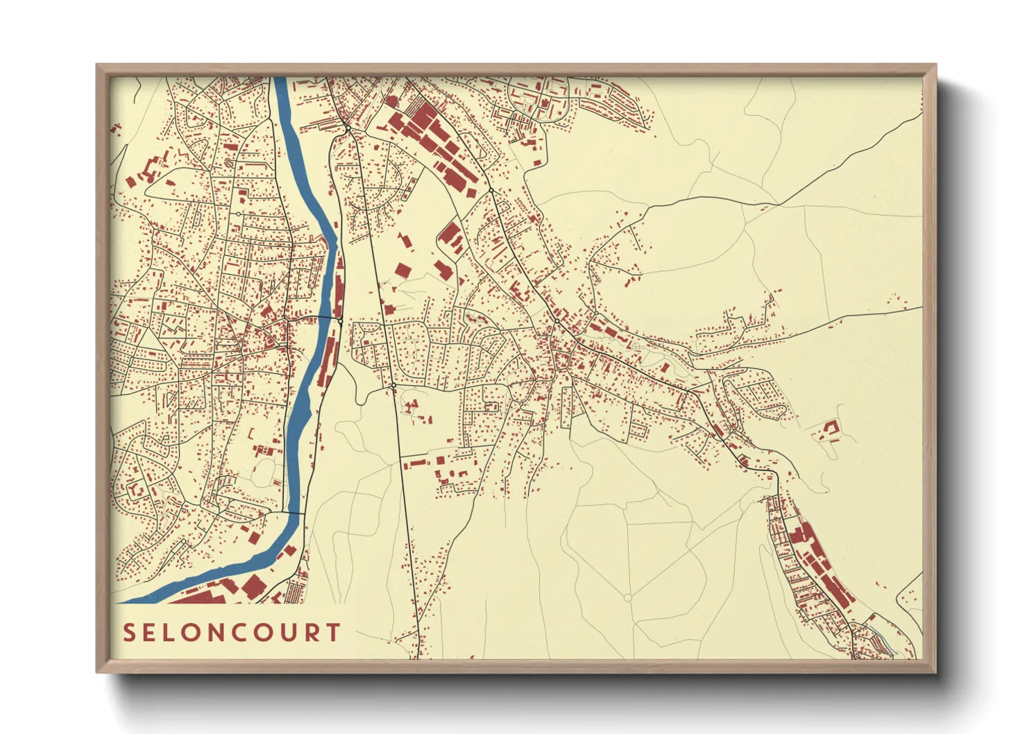 Une affiche de carte sur Seloncourt