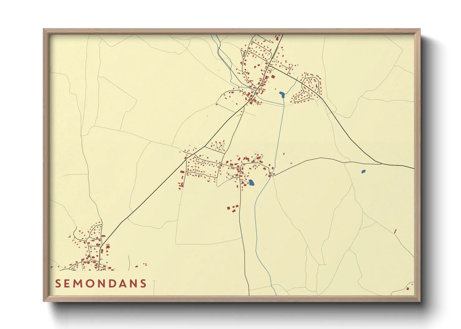 Une affiche de carte sur Semondans