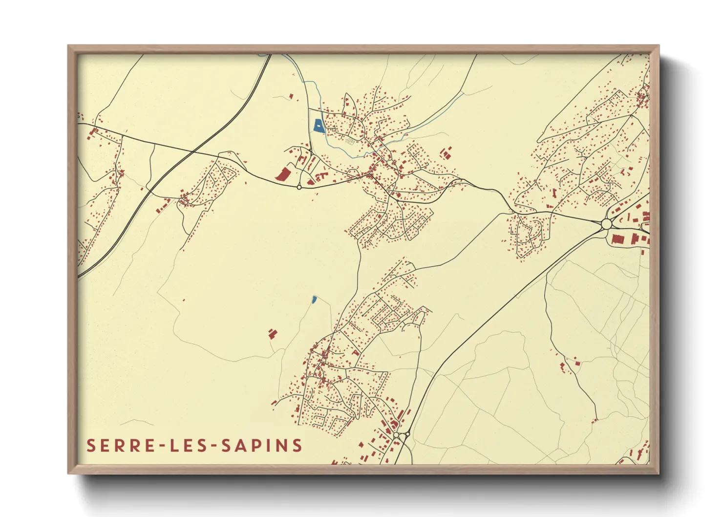 Une affiche de carte sur Serre-les-Sapins