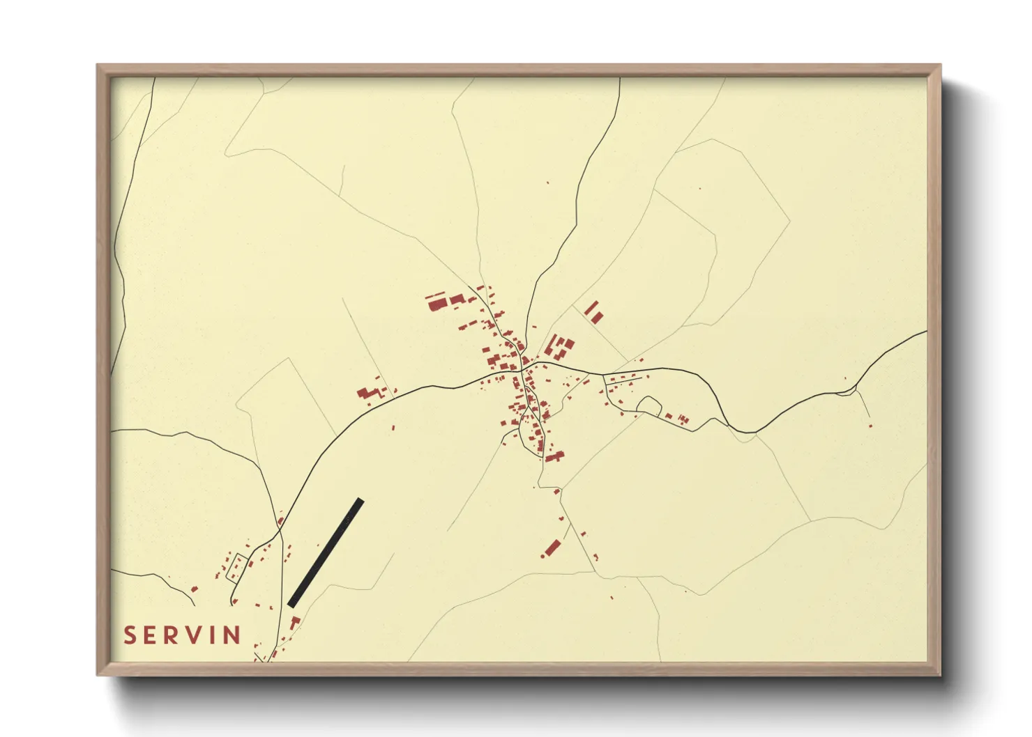 Une affiche de carte sur Servin