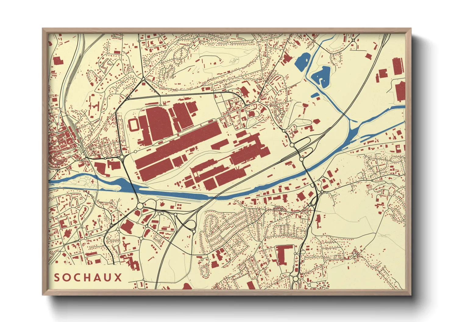 Une affiche de carte sur Sochaux