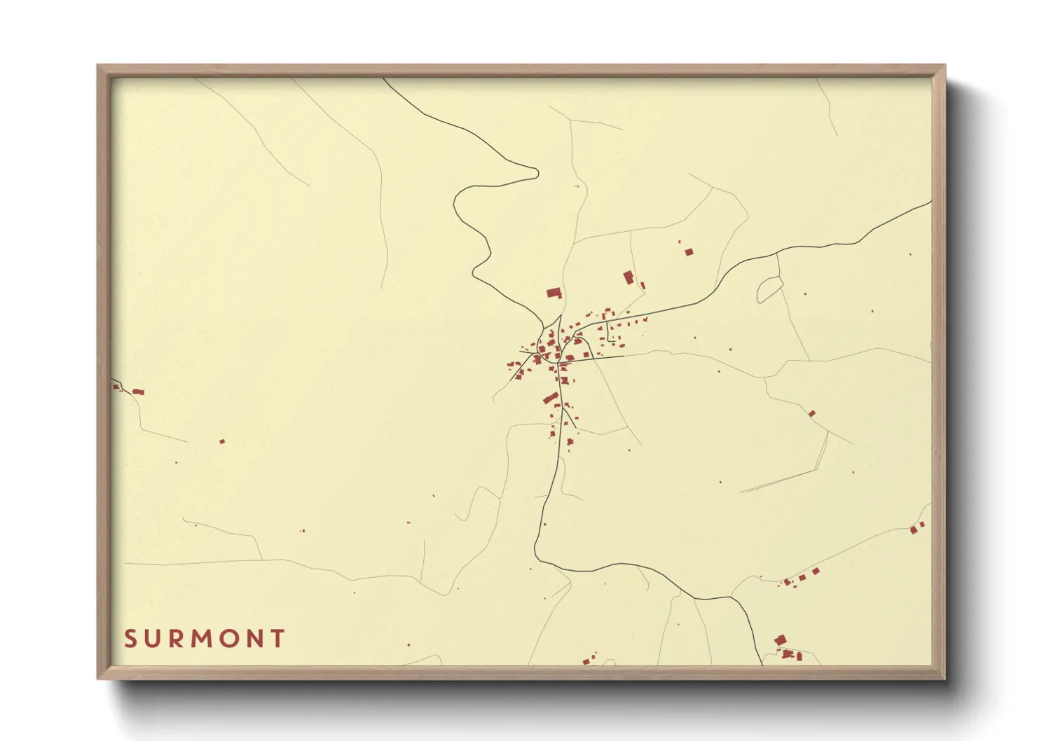 Une affiche de carte sur Surmont