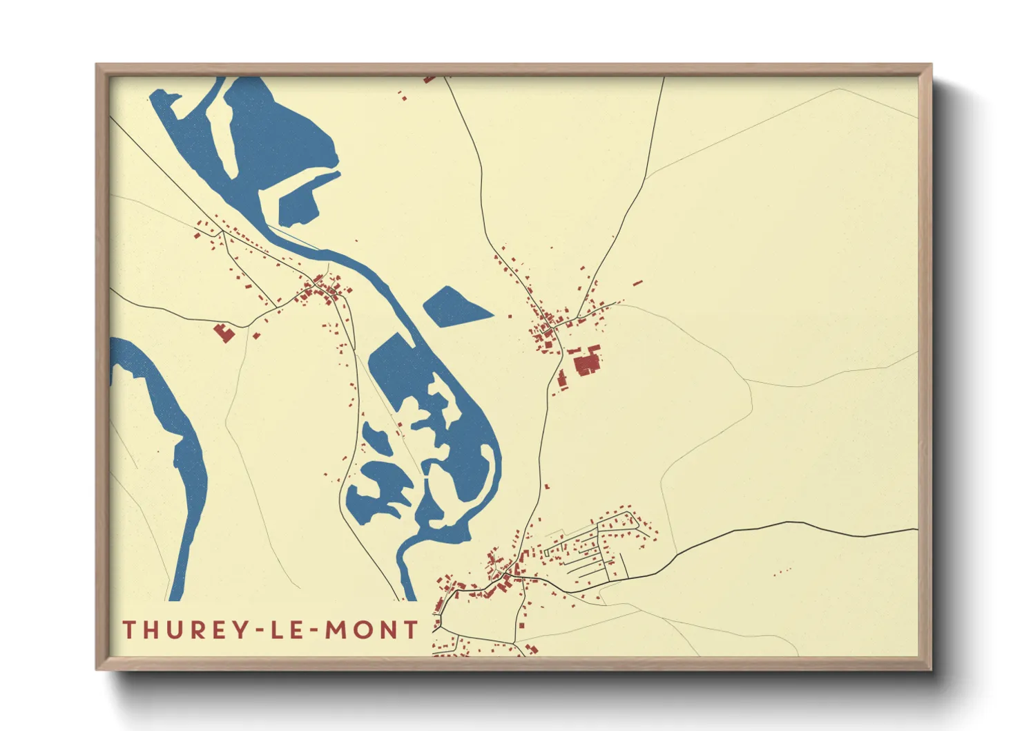 Une affiche de carte sur Thurey-le-Mont