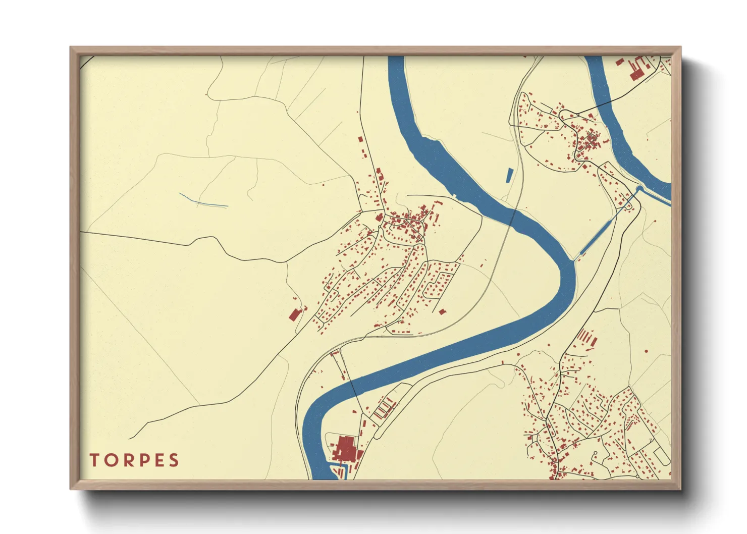 Une affiche de carte sur Torpes