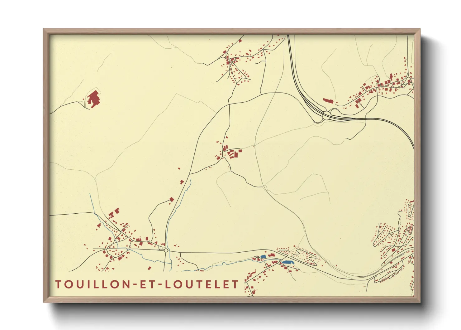 Une affiche de carte sur Touillon-et-Loutelet