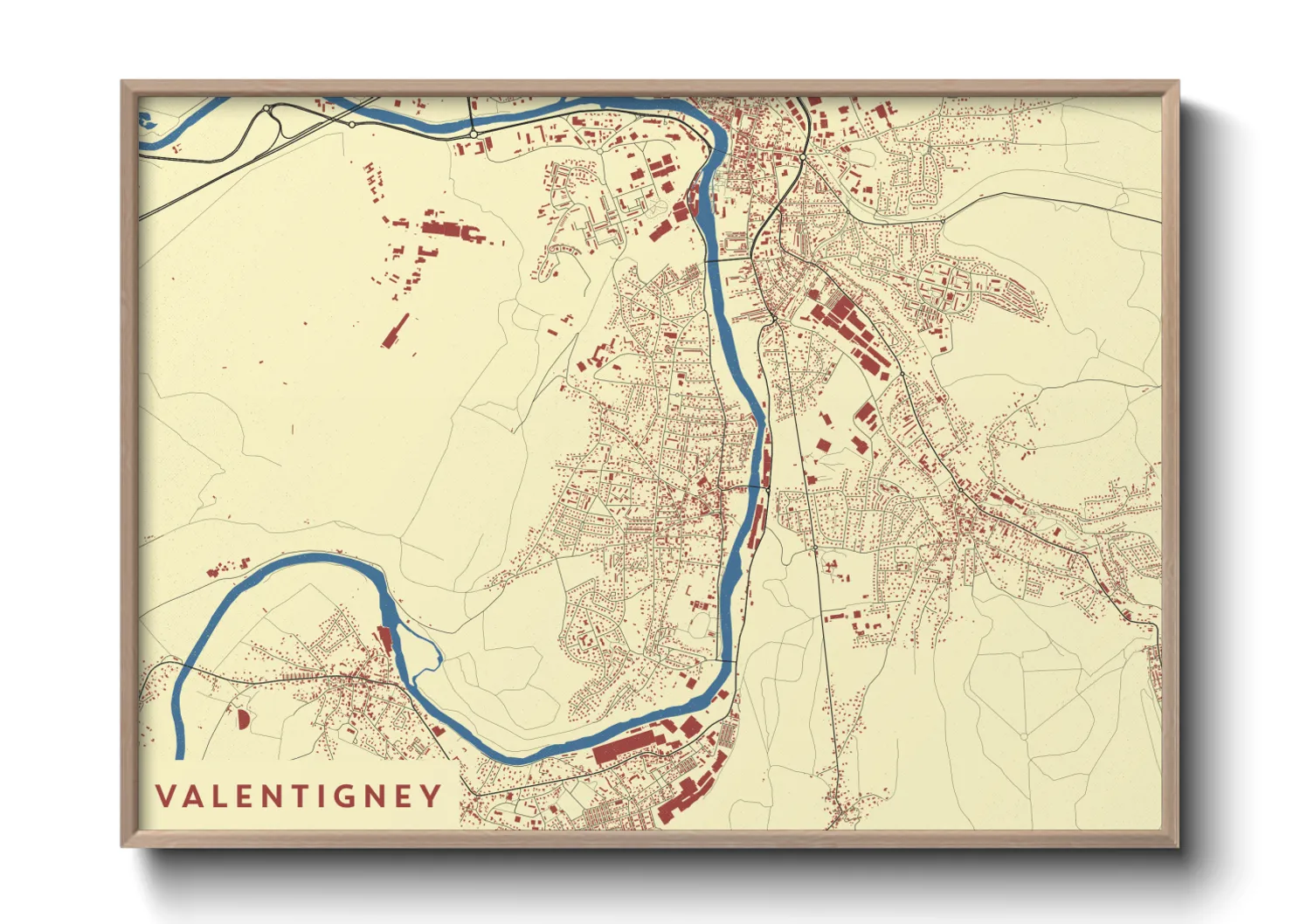 Une affiche de carte sur Valentigney