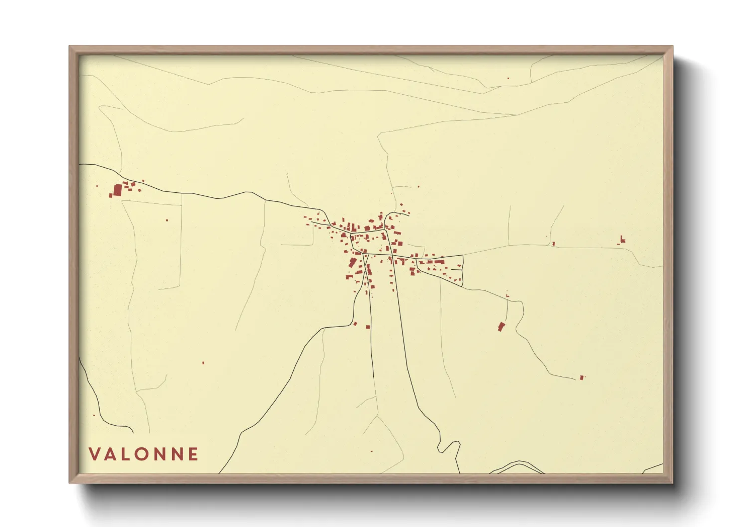 Une affiche de carte sur Valonne