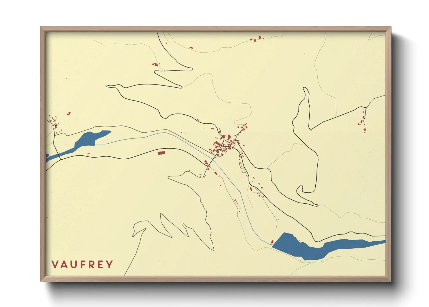 Une affiche de carte sur Vaufrey