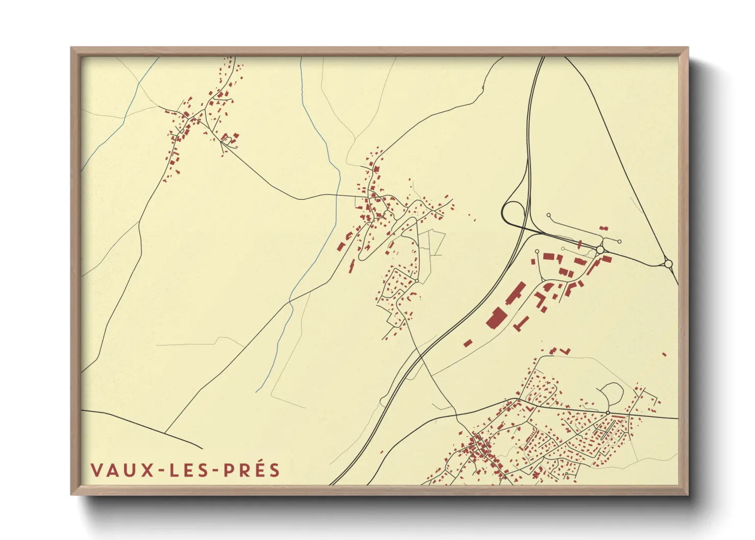 Une affiche de carte sur Vaux-les-Prés