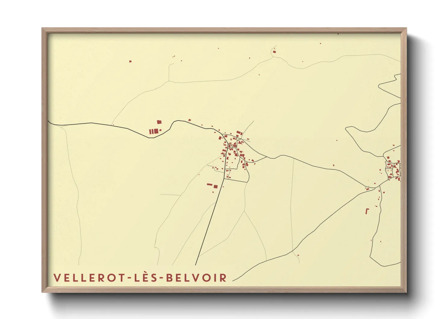 Une affiche de carte sur Vellerot-lès-Belvoir