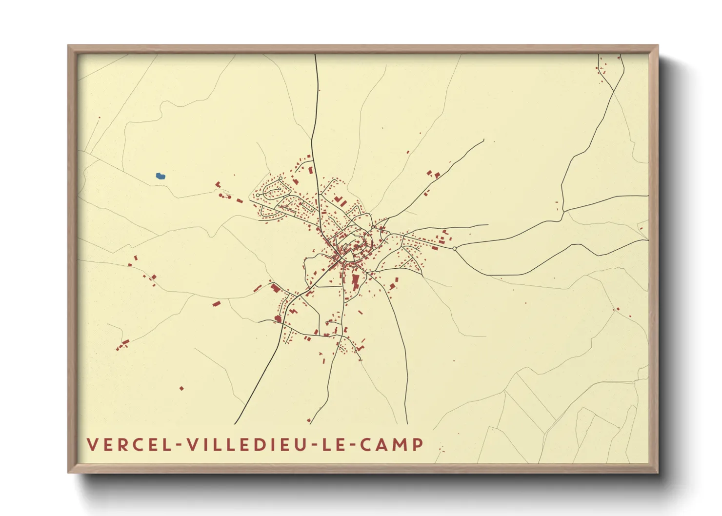 Une affiche de carte sur Vercel-Villedieu-le-Camp