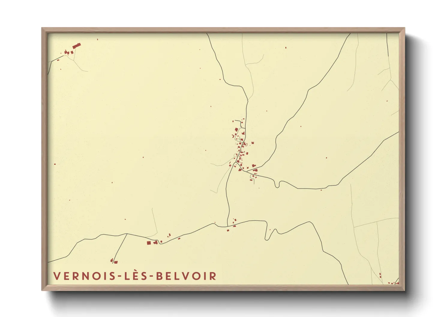 Une affiche de carte sur Vernois-lès-Belvoir